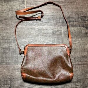 Etro Paisley Wine Leather Shoulder/ Crossbody Bag